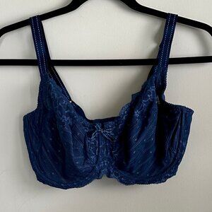 CHANTELLE Rive Gauche Full Coverage Unlined Blue Bra 32G (4D)